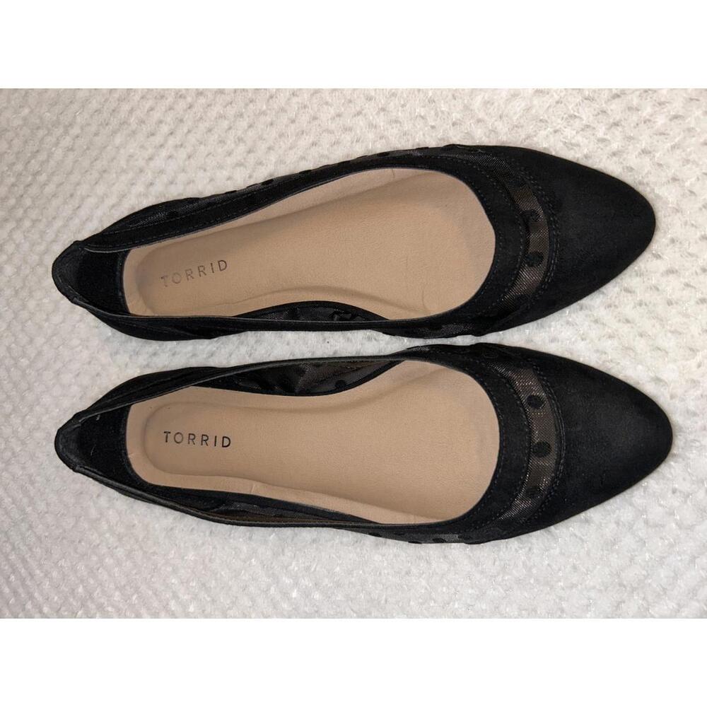 Torrid Sheer Polka Dot Flats sz 10